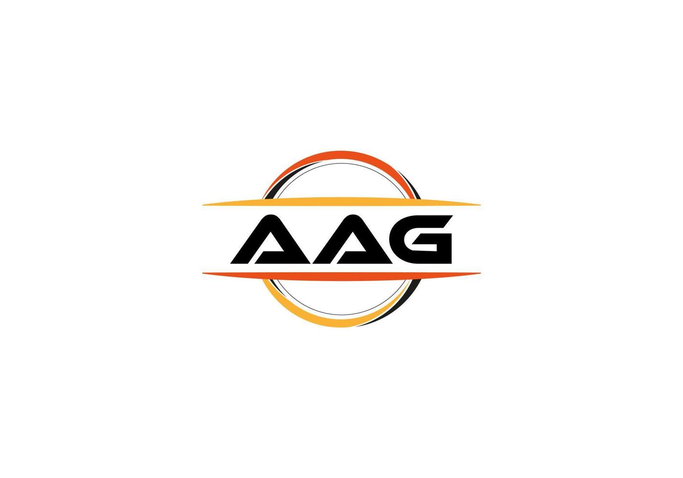 AAG letter royalty ellipse shape logo. AAG brush art logo. AAG logo for a company, business, and commercial use. vector