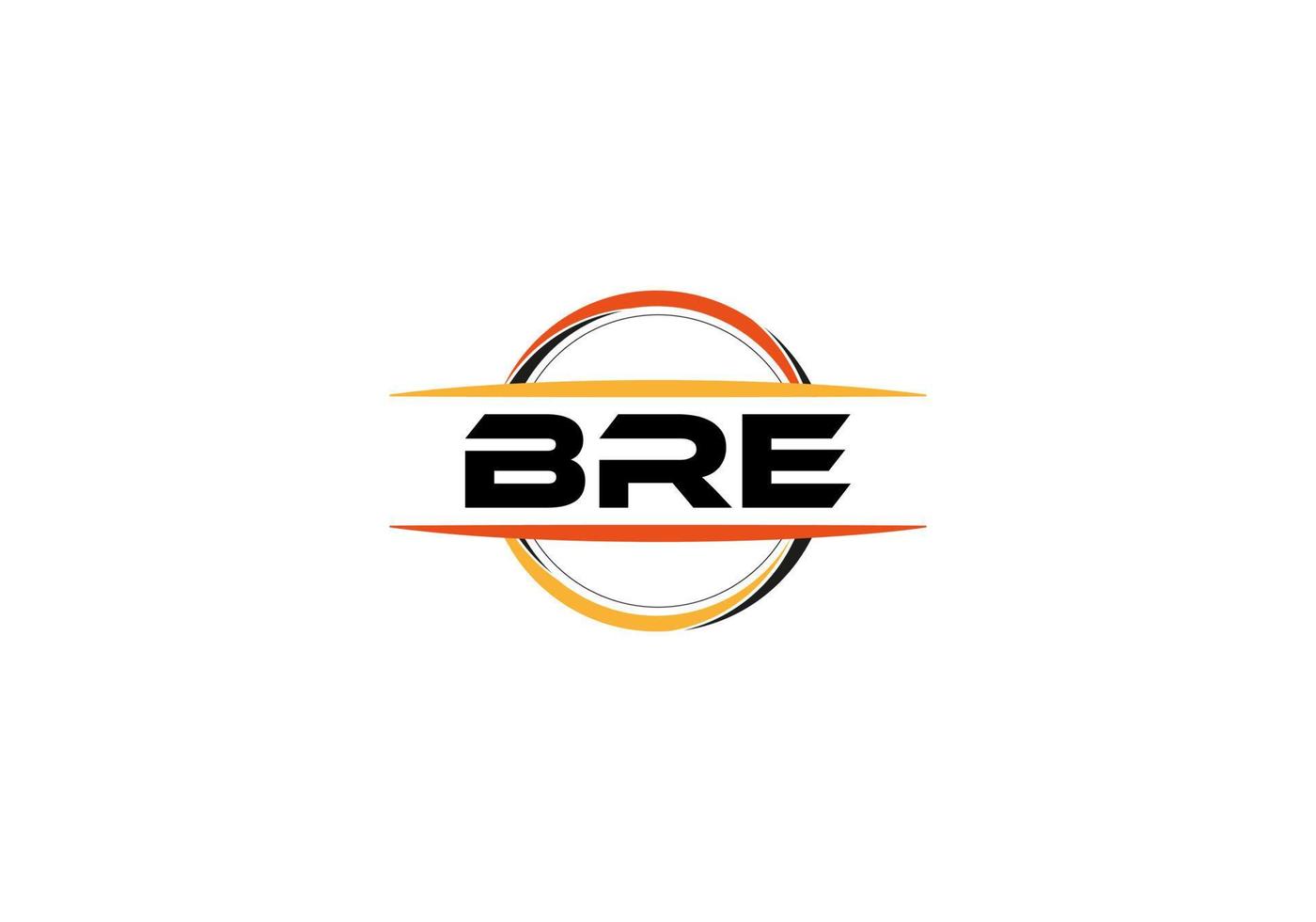 BRE letter royalty ellipse shape logo. BRE brush art logo. BRE logo for a company, business, and commercial use. vector