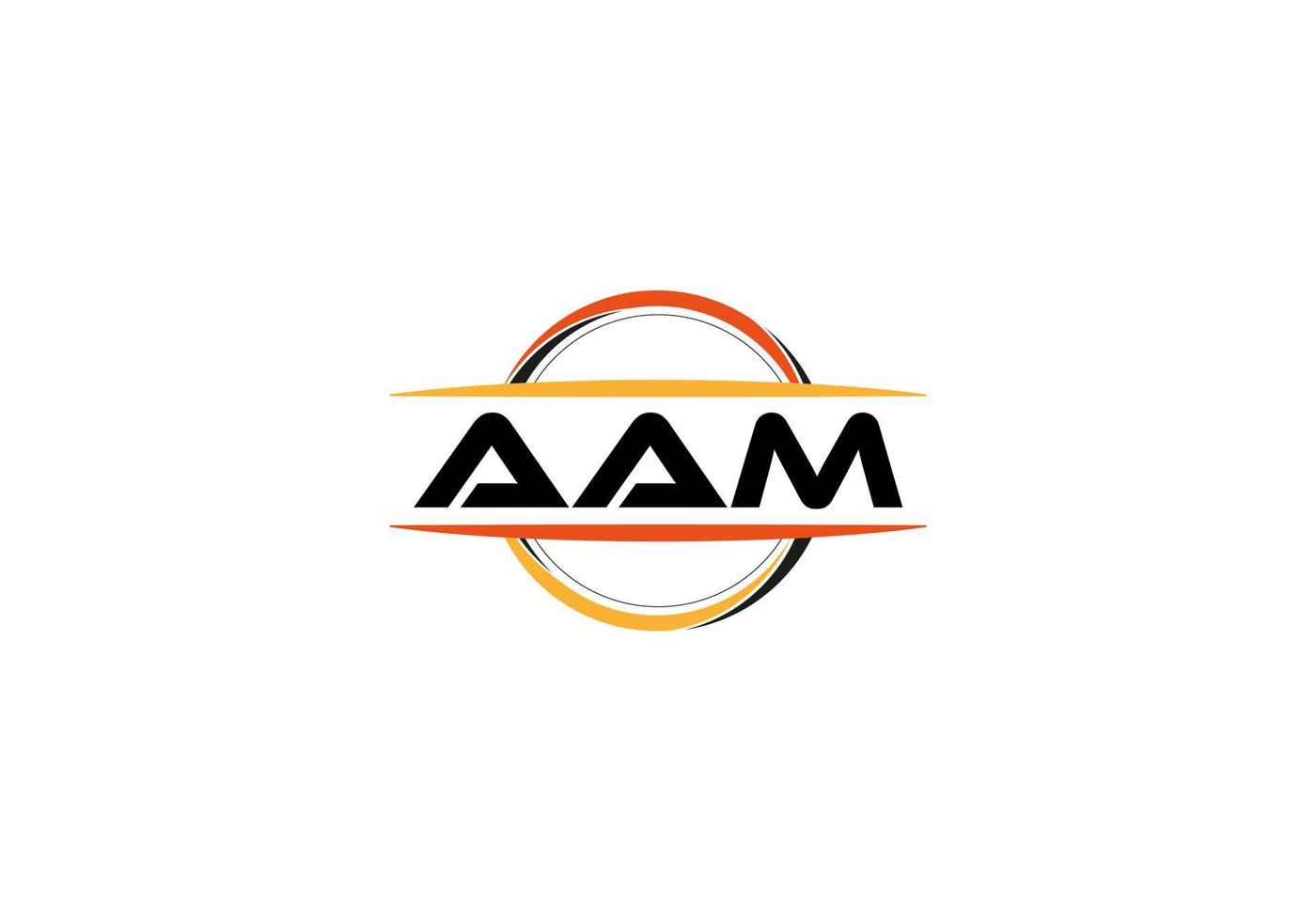 aam letra realeza elipse forma logo. aam cepillo Arte logo. aam logo para un compañía, negocio, y comercial usar. vector