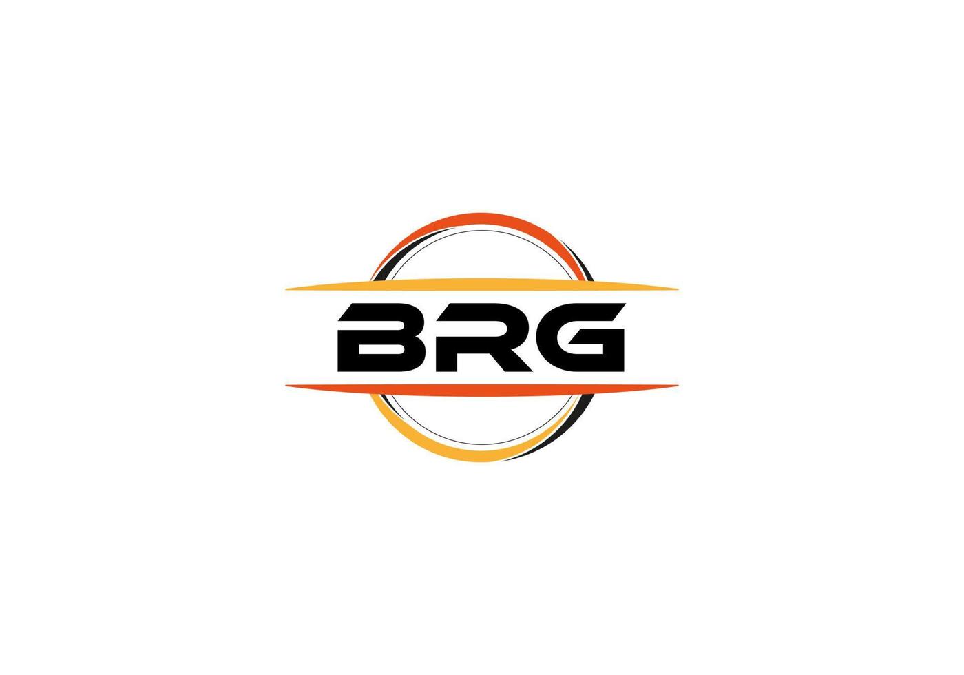 brg letra realeza elipse forma logo. brg cepillo Arte logo. brg logo para un compañía, negocio, y comercial usar. vector