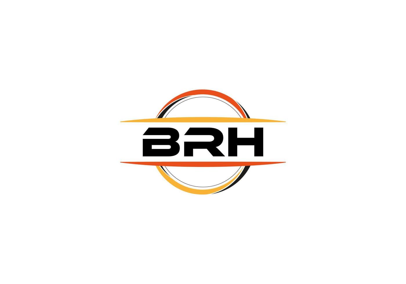 BRH letter royalty ellipse shape logo. BRH brush art logo. BRH logo for a company, business, and commercial use. vector