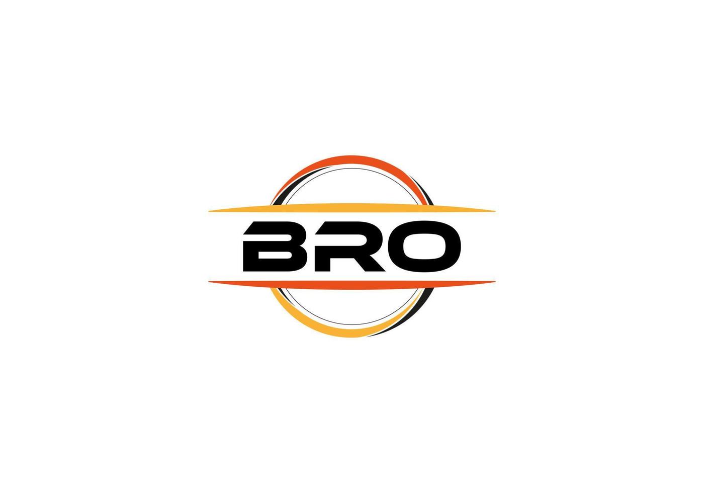 BRO letter royalty ellipse shape logo. BRO brush art logo. BRO logo for a company, business, and commercial use. vector