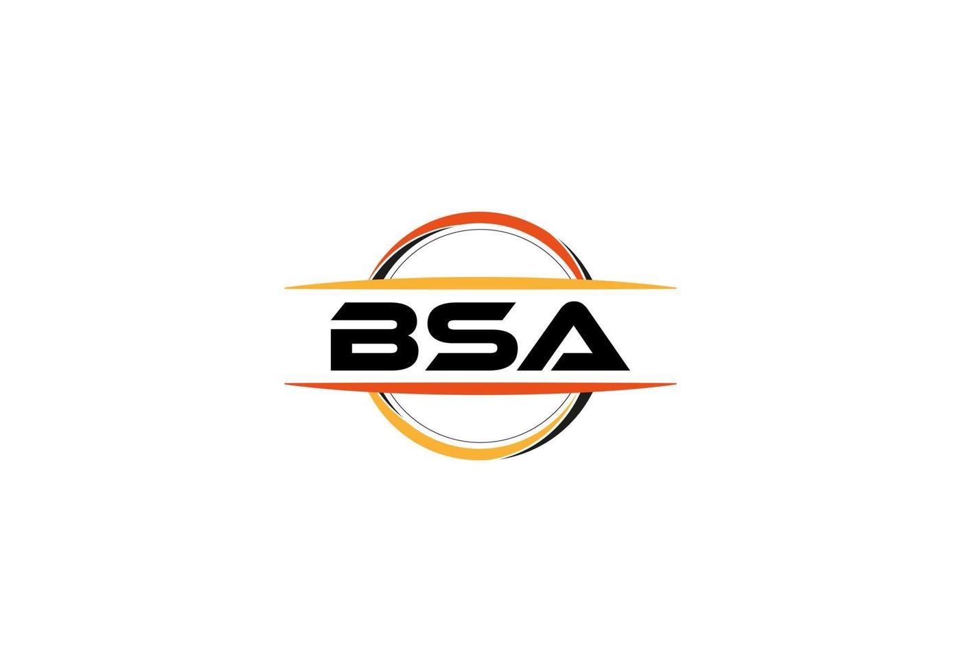 bsa letra realeza elipse forma logo. bsa cepillo Arte logo. bsa logo para un compañía, negocio, y comercial usar. vector