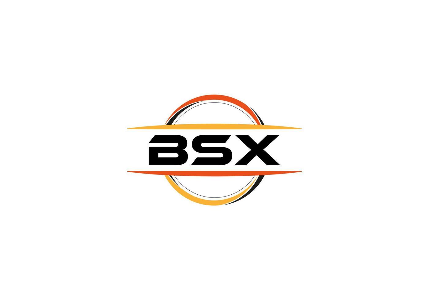 bsx letra realeza elipse forma logo. bsx cepillo Arte logo. bsx logo para un compañía, negocio