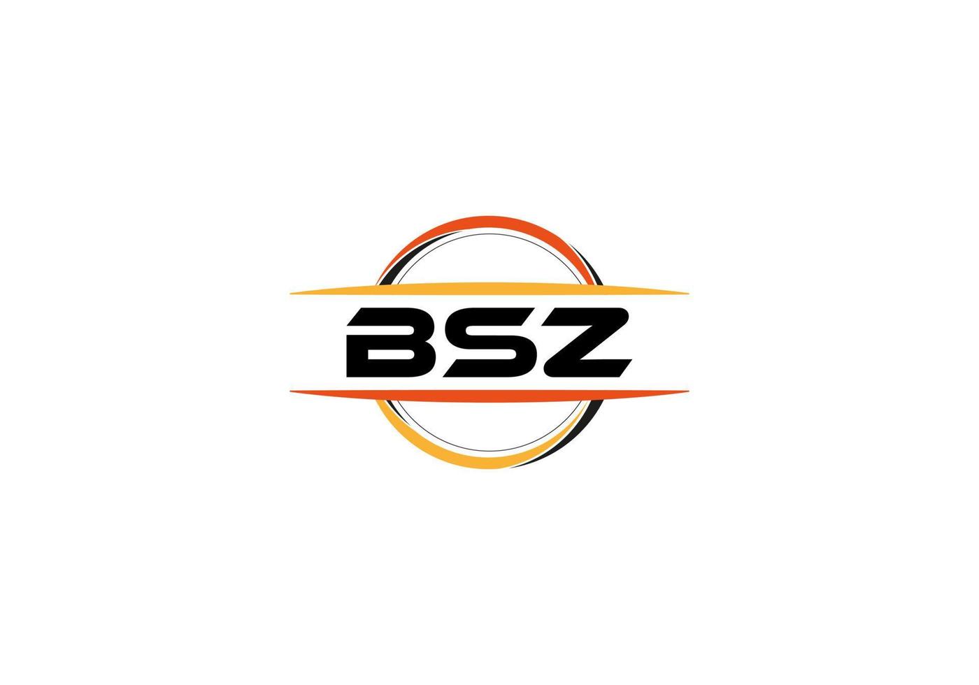 bsz letra realeza elipse forma logo. bsz cepillo Arte logo. bsz logo para un compañía, negocio, y comercial usar. vector