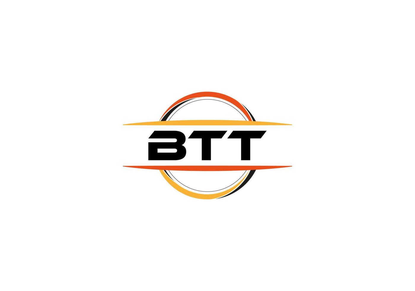 btt letra realeza elipse forma logo. btt cepillo Arte logo. btt logo para un compañía, negocio, y comercial usar. vector