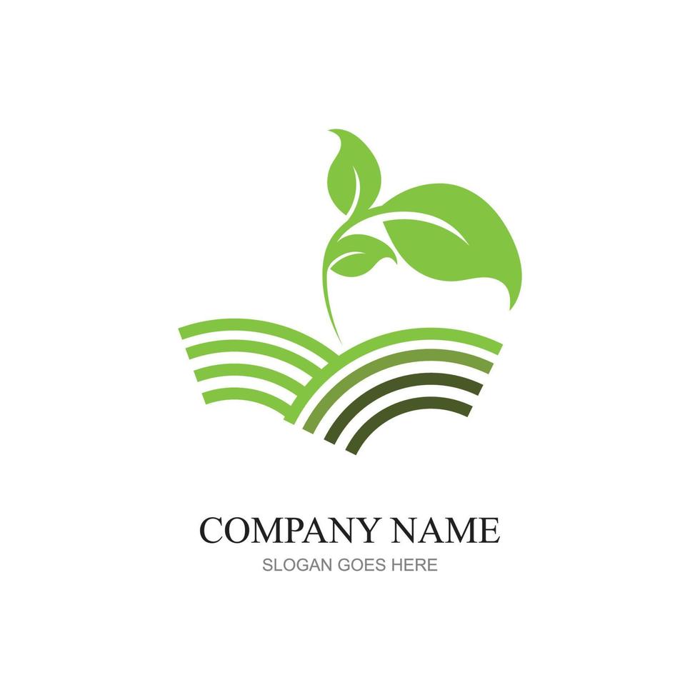 green plant farm vector logo concept