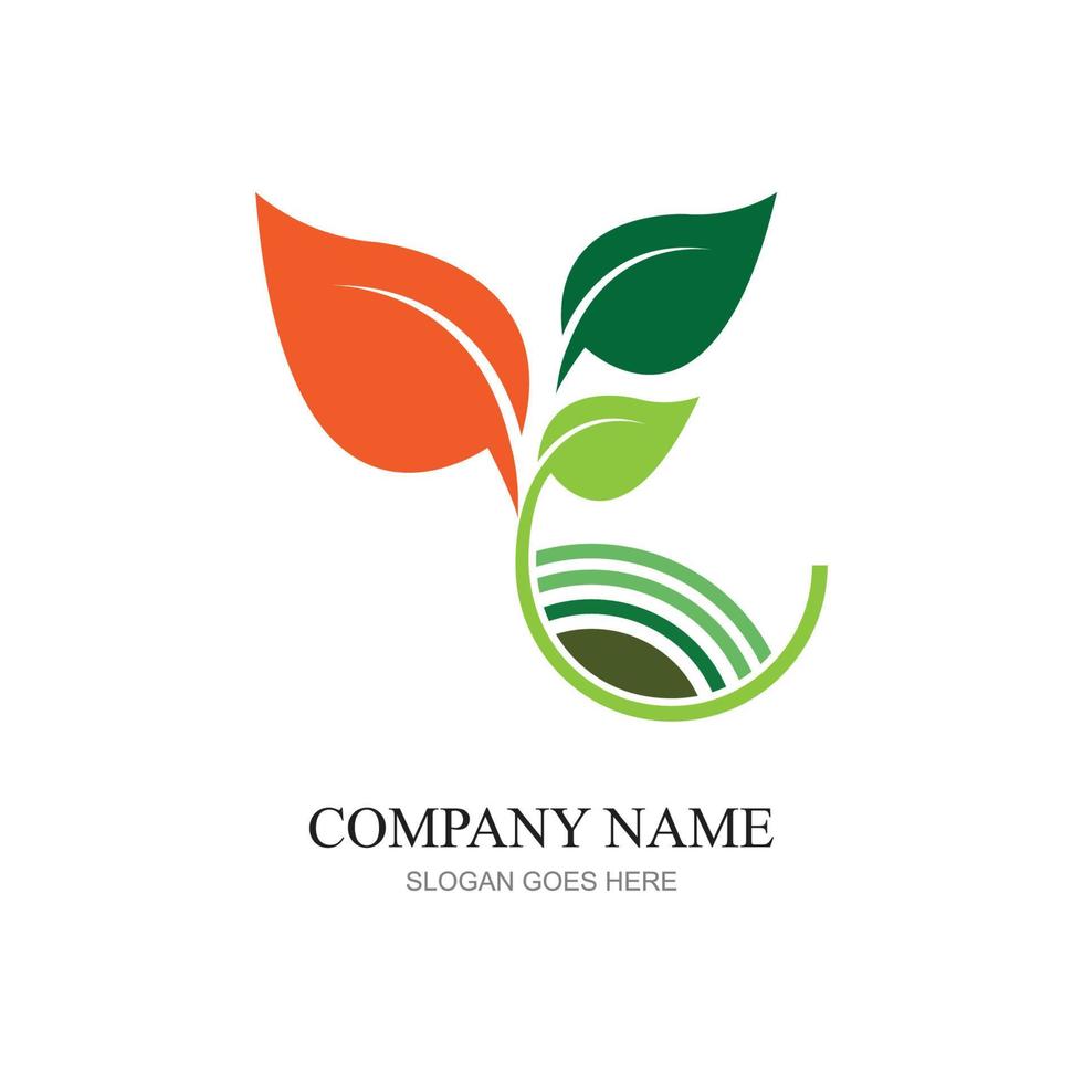 green plant farm vector logo concept