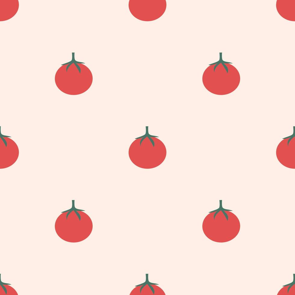 Vector seamless pattern with tomato. Vegetable background.