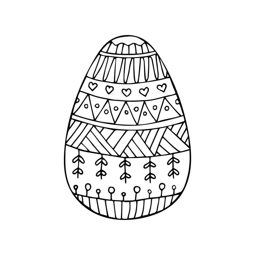 mano dibujado garabatear Pascua de Resurrección huevo. Pascua de Resurrección zentangle. vector huevo con ornamento. describir.