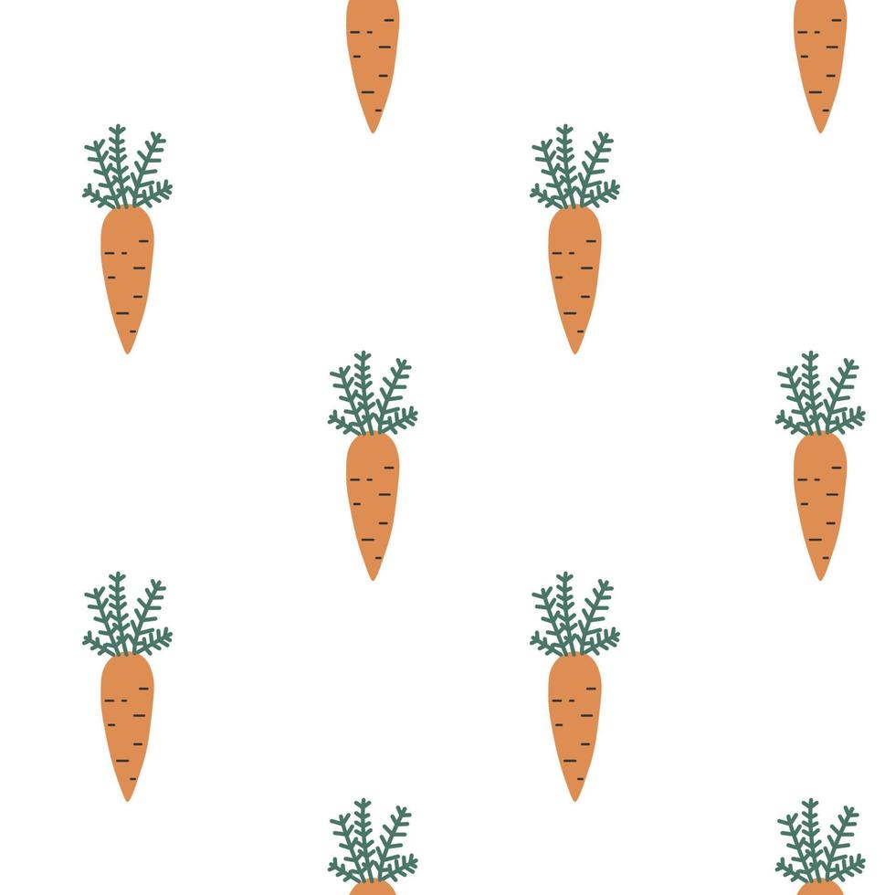 Seamless pattern with carrots. Simple vector background.