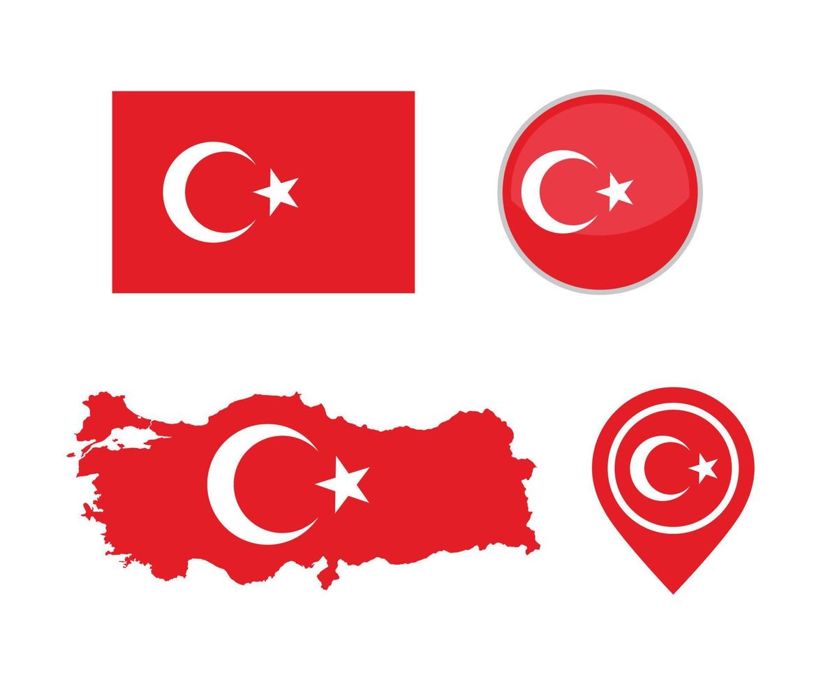 Vector background of the turkey flag. Turkey flag map country with National flag