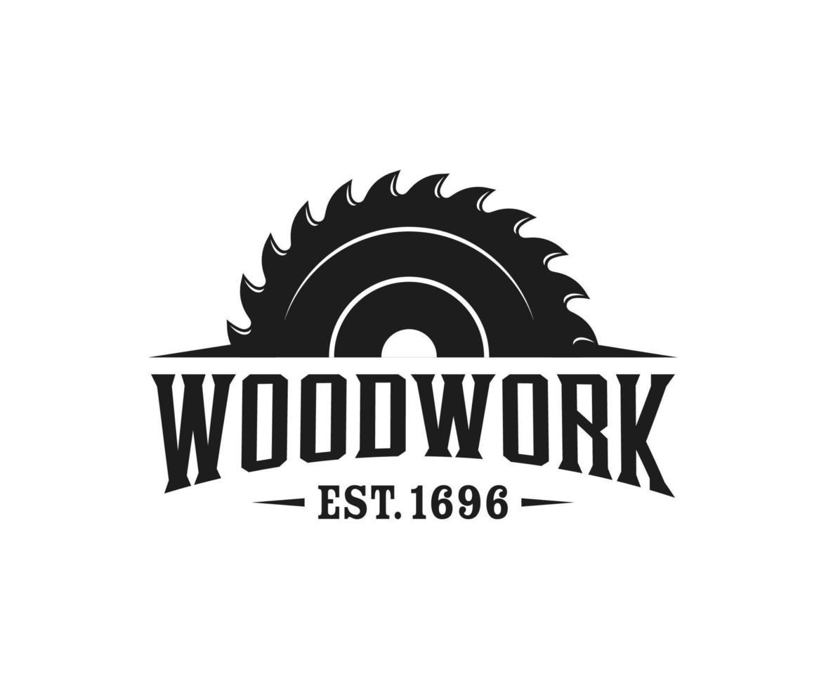 Carpentry, woodworking logo design. Sawmill or saw logo template vector