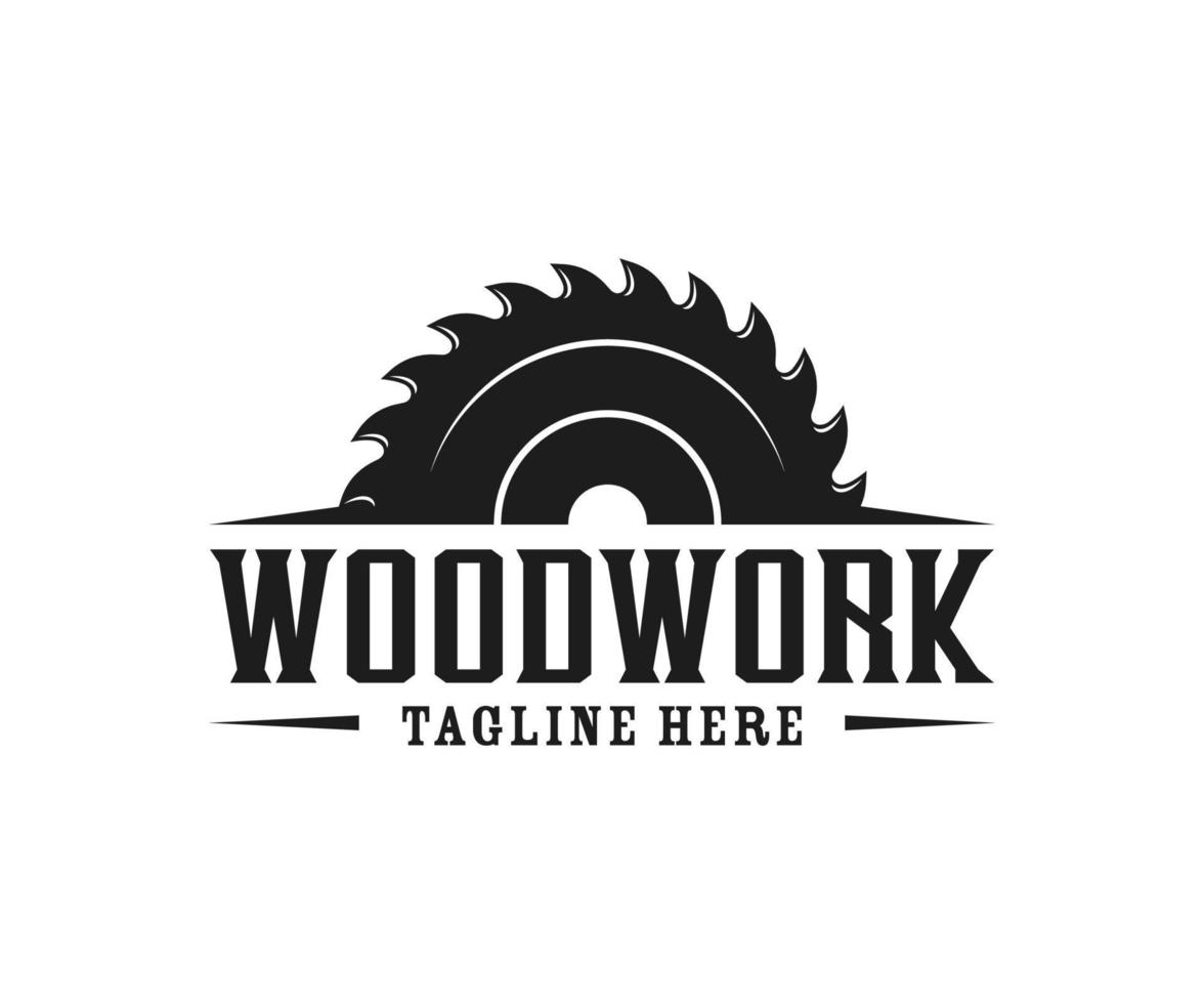 Carpentry, woodworking logo design. Sawmill or saw logo design template vector