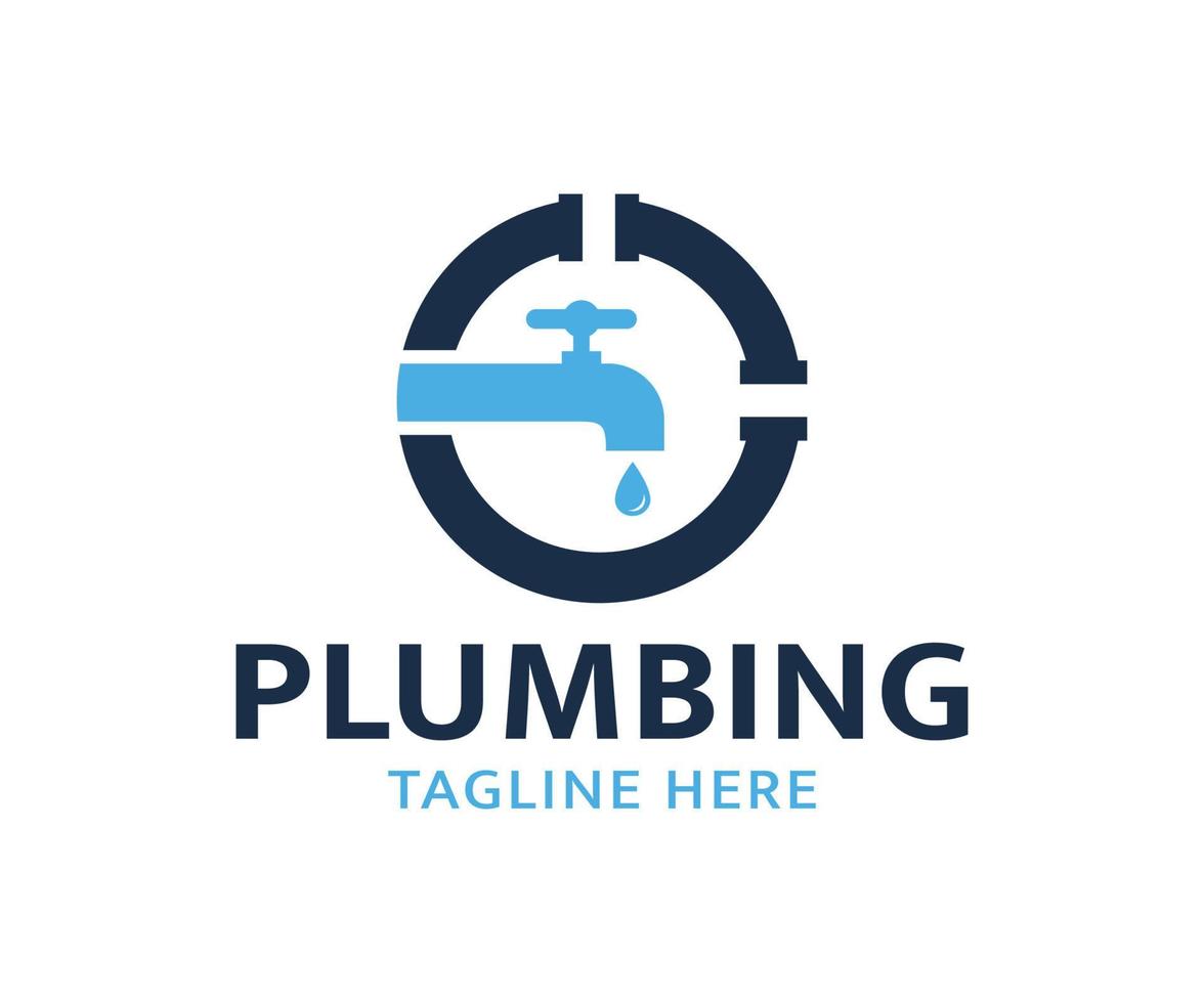 Plumbing design logo template.  Water tap logo design. vector