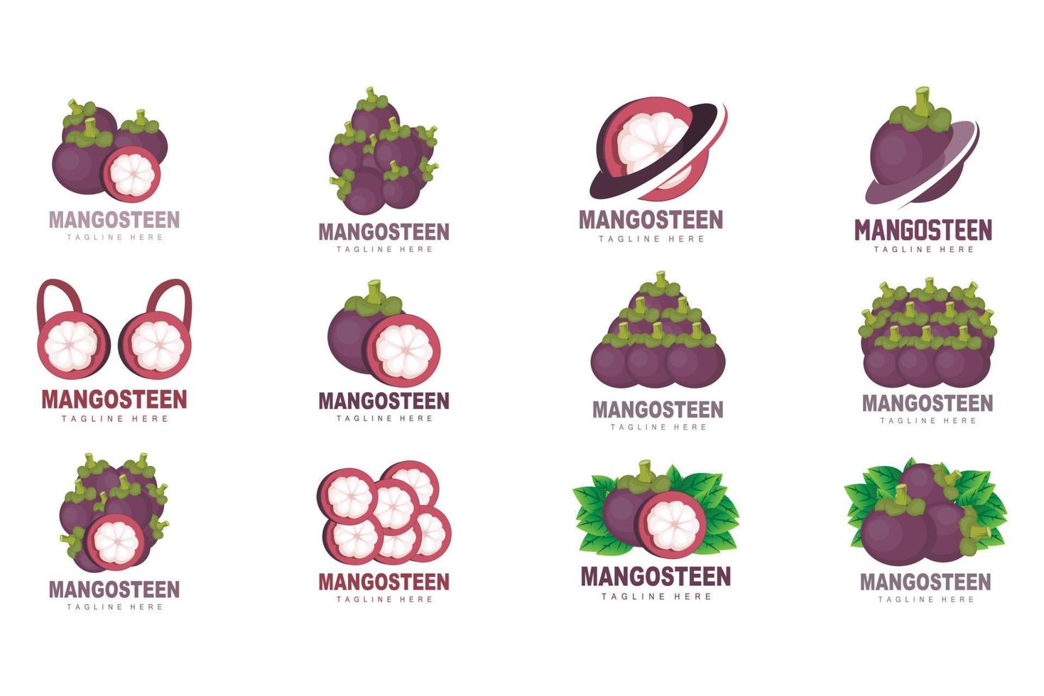 Mangosteen Logo Design, Fresh Fruit Vector for Skin Health, Fruit Shop Brand Illustration And Natural Skin Medicine