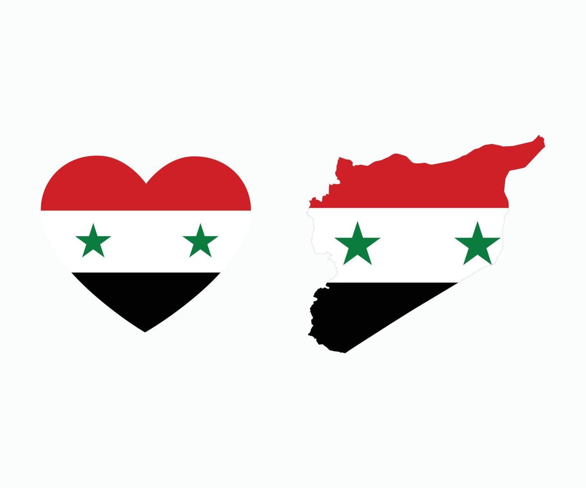 Syria vector button flag. Vector map and flag of Syria