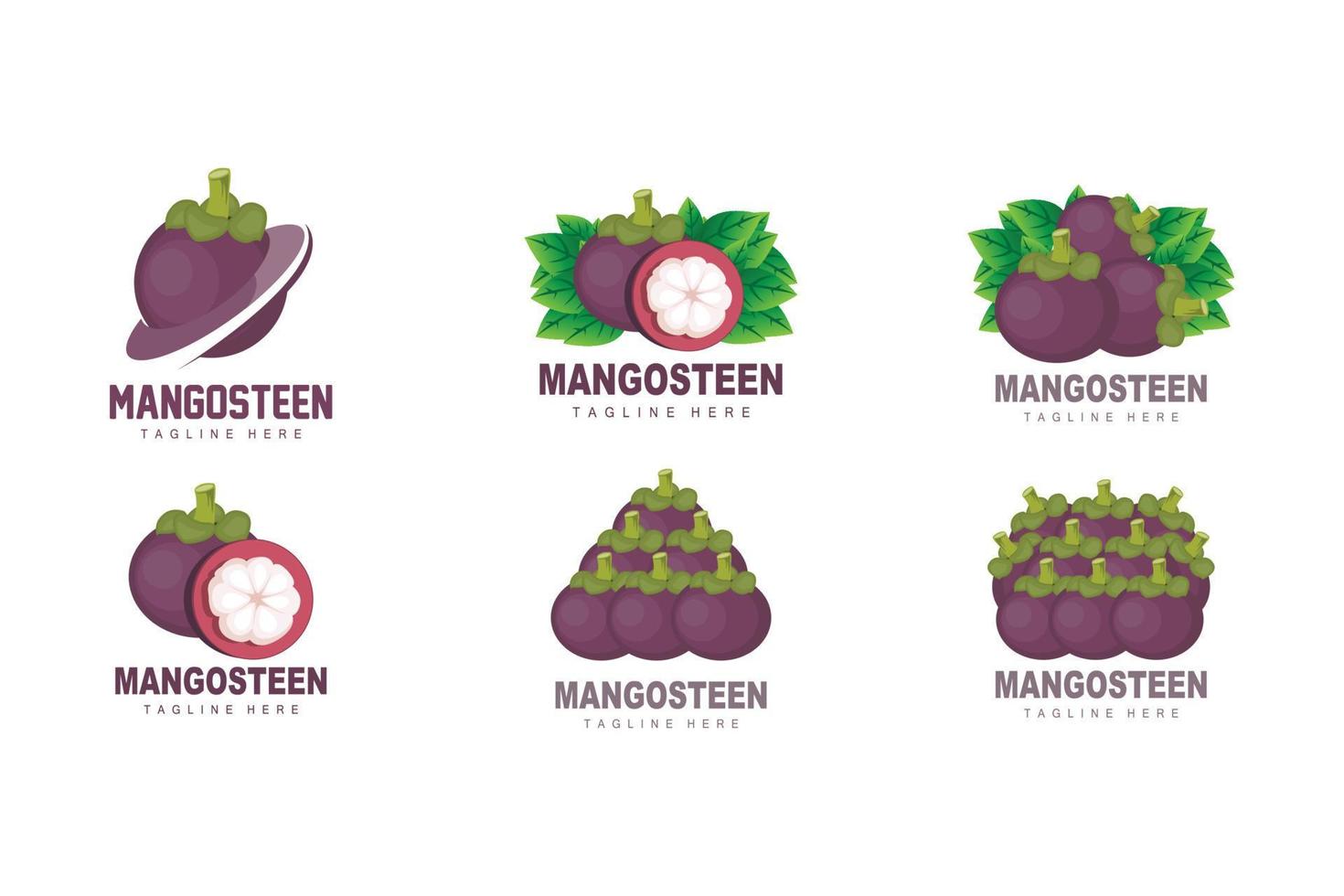 Mangosteen Logo Design, Fresh Fruit Vector for Skin Health, Fruit Shop Brand Illustration And Natural Skin Medicine