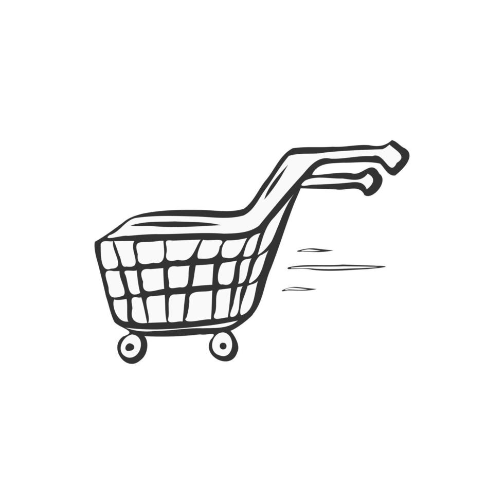 Shopping trolley vector isolated on the white background