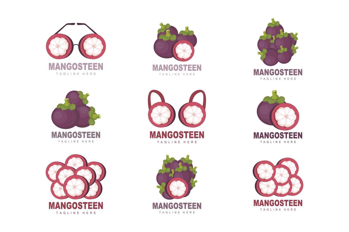 diseño del logotipo de mangostán, vector de fruta fresca para la salud de la piel, ilustración de la marca de la tienda de frutas y medicina natural de la piel