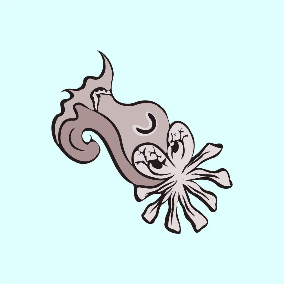 Halloween abstract and weird sea creature vector