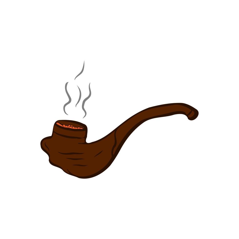 Brown colour smoking pipe vector