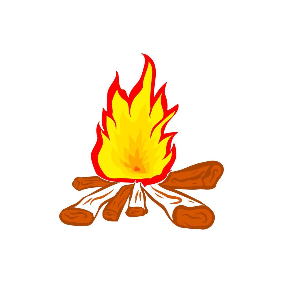 Bonfire in the middle of the day vector