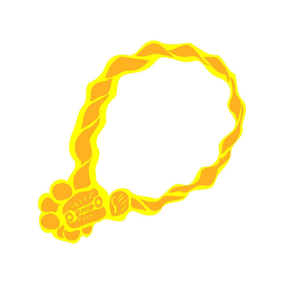 Gold bracelet vector on the white background