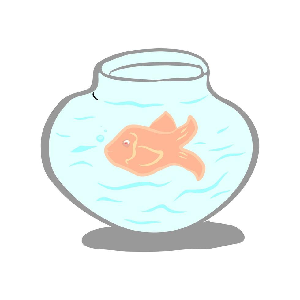 Little fish in the tiny aquarium vector
