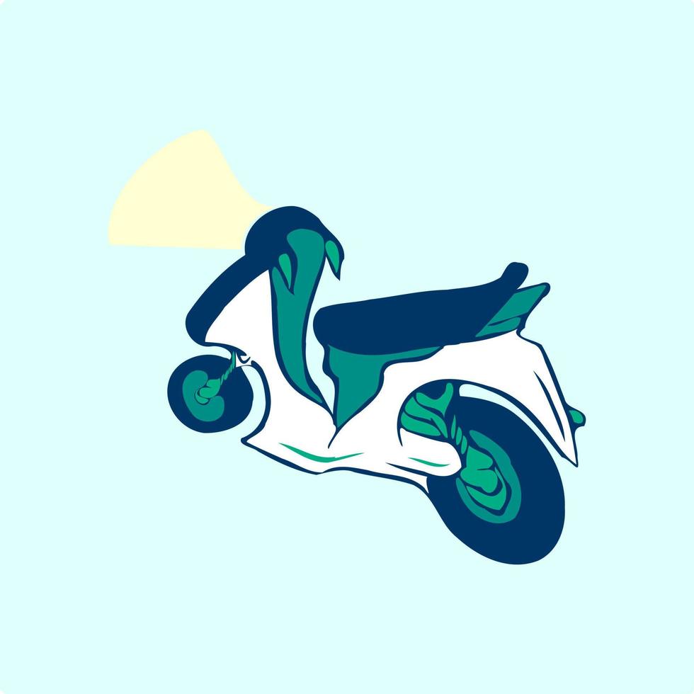 Unique cartoon motorcycle vector illustration