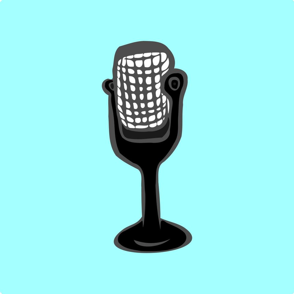 Mic for podcast cartoon illustration vector