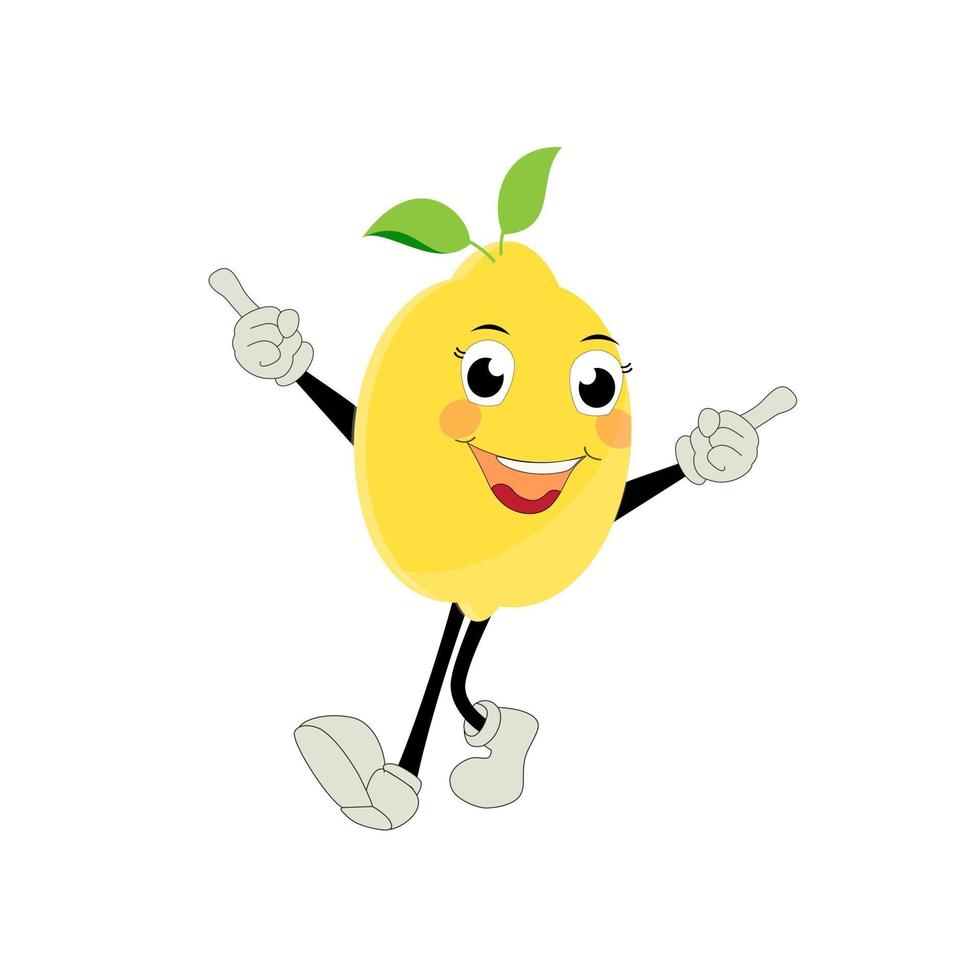 Lemon character design. Vector Illustration Flat Lemon Cute Character expression emotion collection set, minimal style, Raw materials fresh fruit, Mascot product