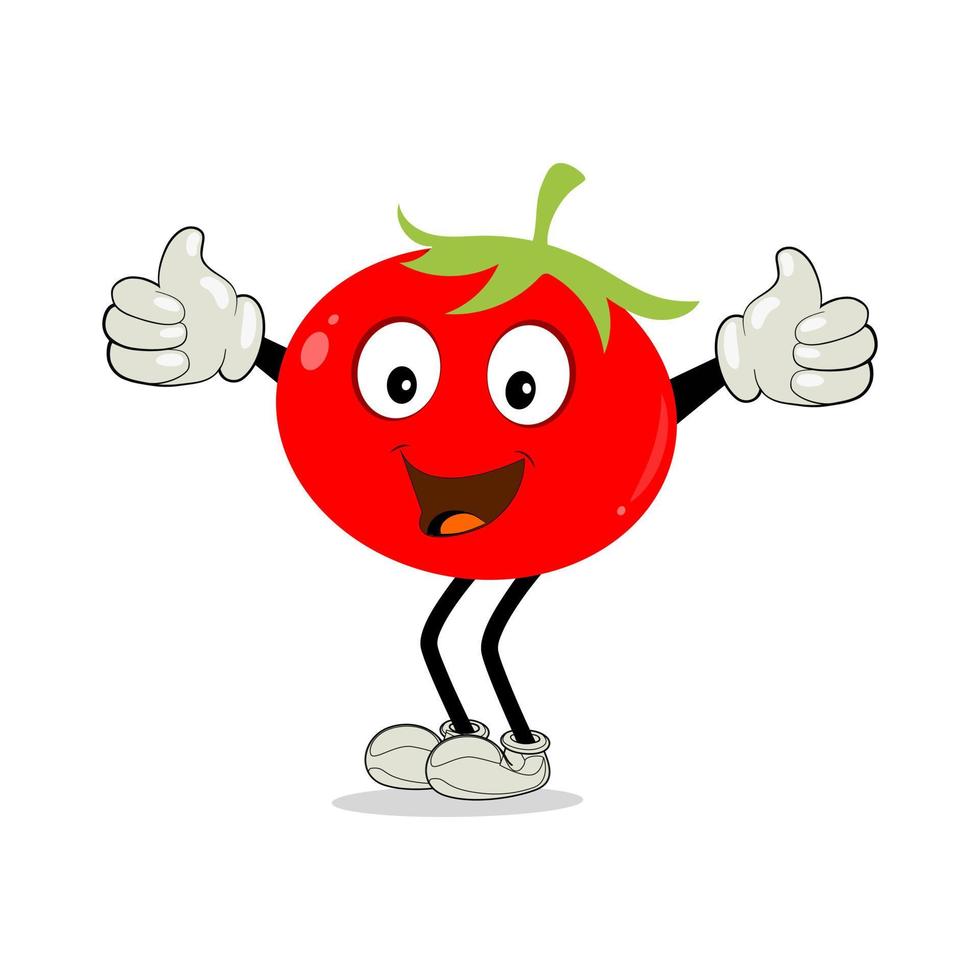 Tomato character, cartoon tomato with many expression, hand and leg. Cartoon funny character with many expressions vector
