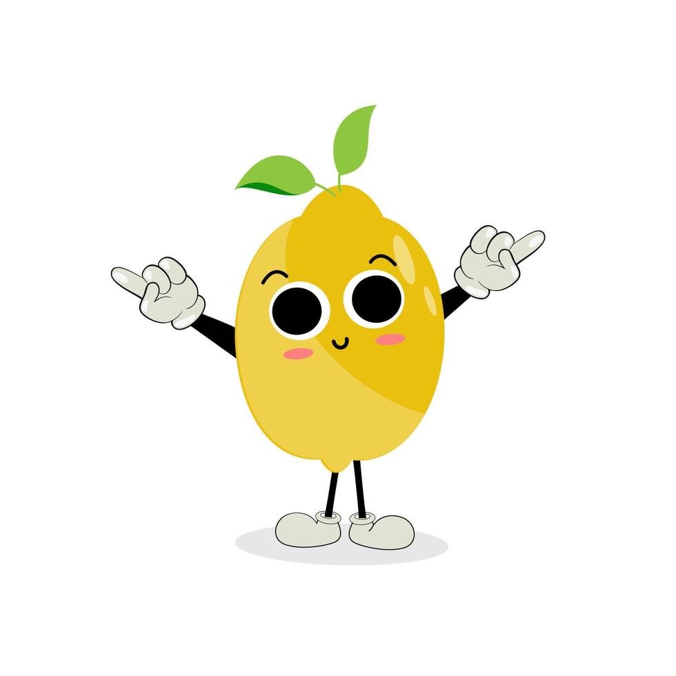 Lemon character design. Vector Illustration Flat Lemon Cute Character expression emotion collection set, minimal style, Raw materials fresh fruit, Mascot product