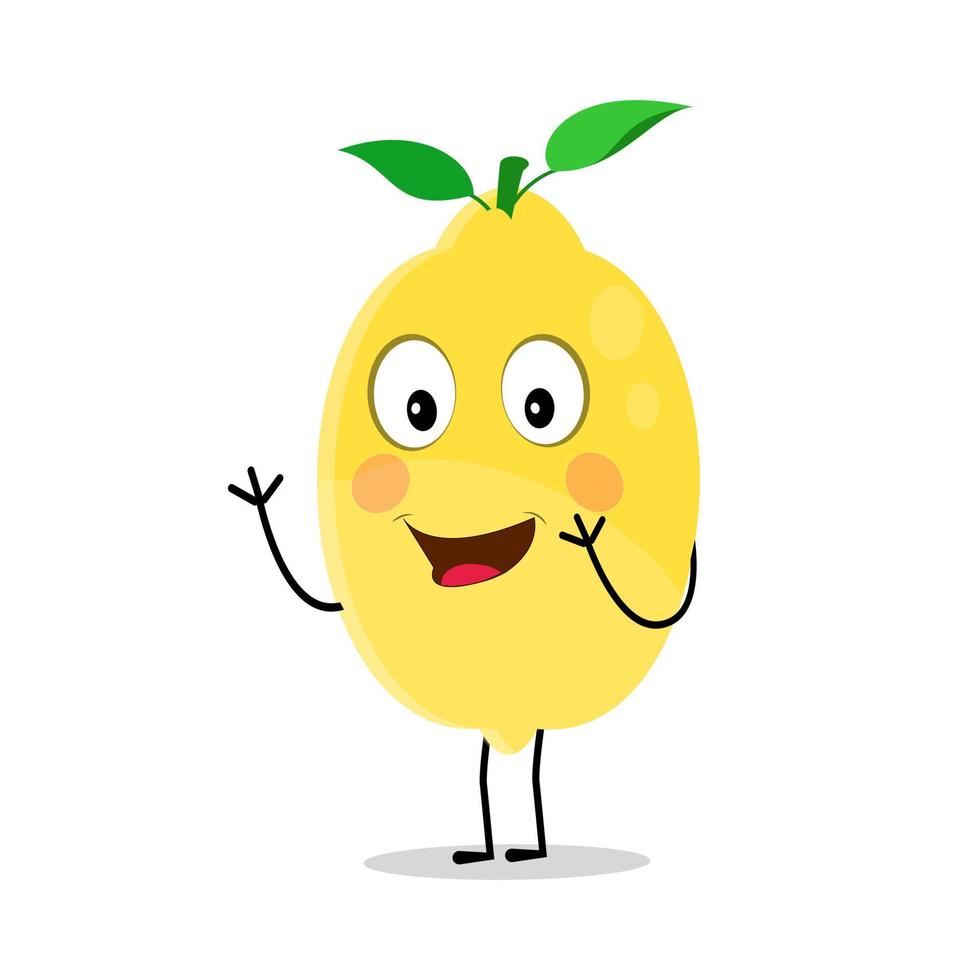 Lemon character design. Vector Illustration Flat Lemon Cute Character expression emotion collection set, minimal style, Raw materials fresh fruit, Mascot product