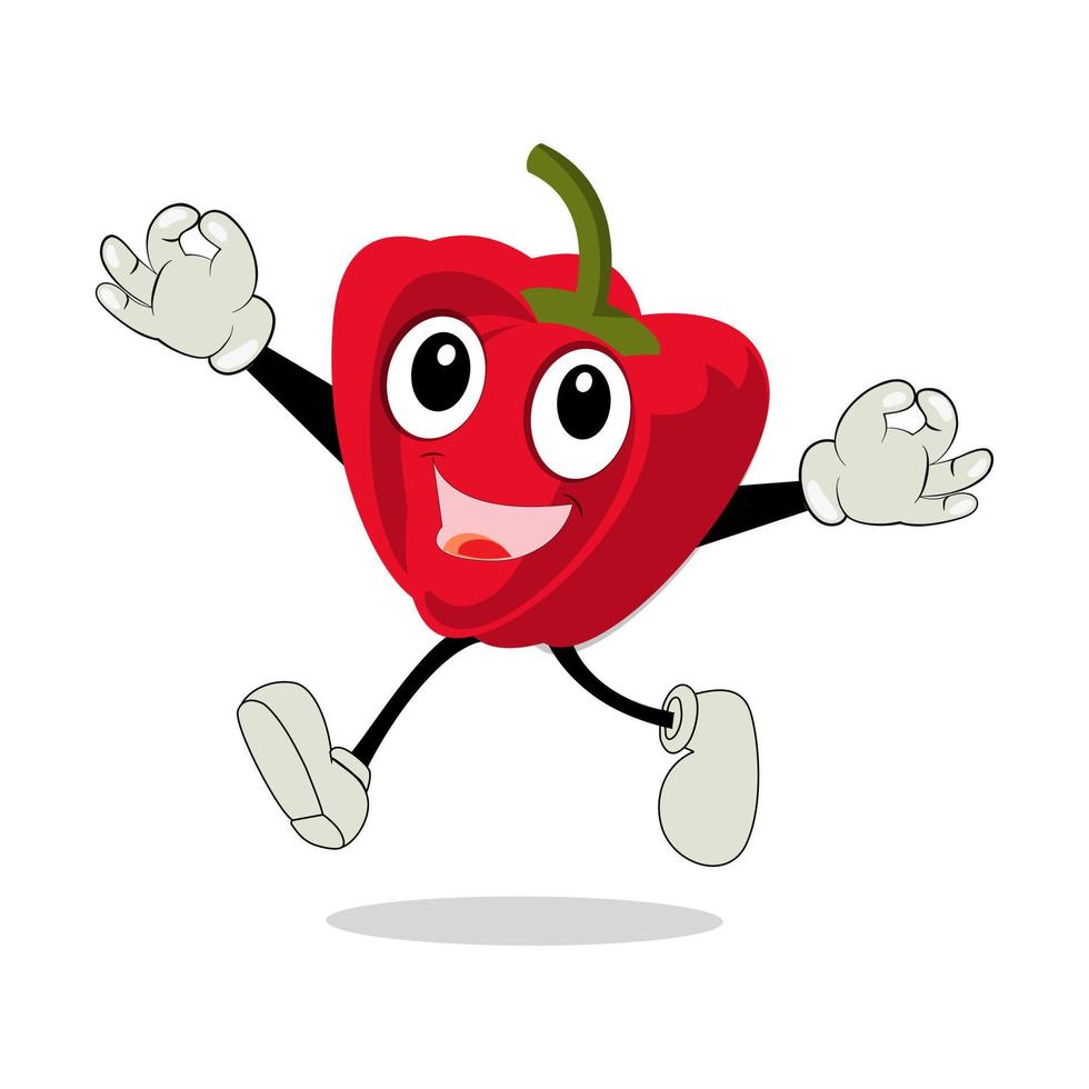 Paprika character vector. Illustration of  paprika character with cute expression, funny, set of paprika isolated on white background, vegetable for mascot collection, emoticon kawaii, chili pepper. vector
