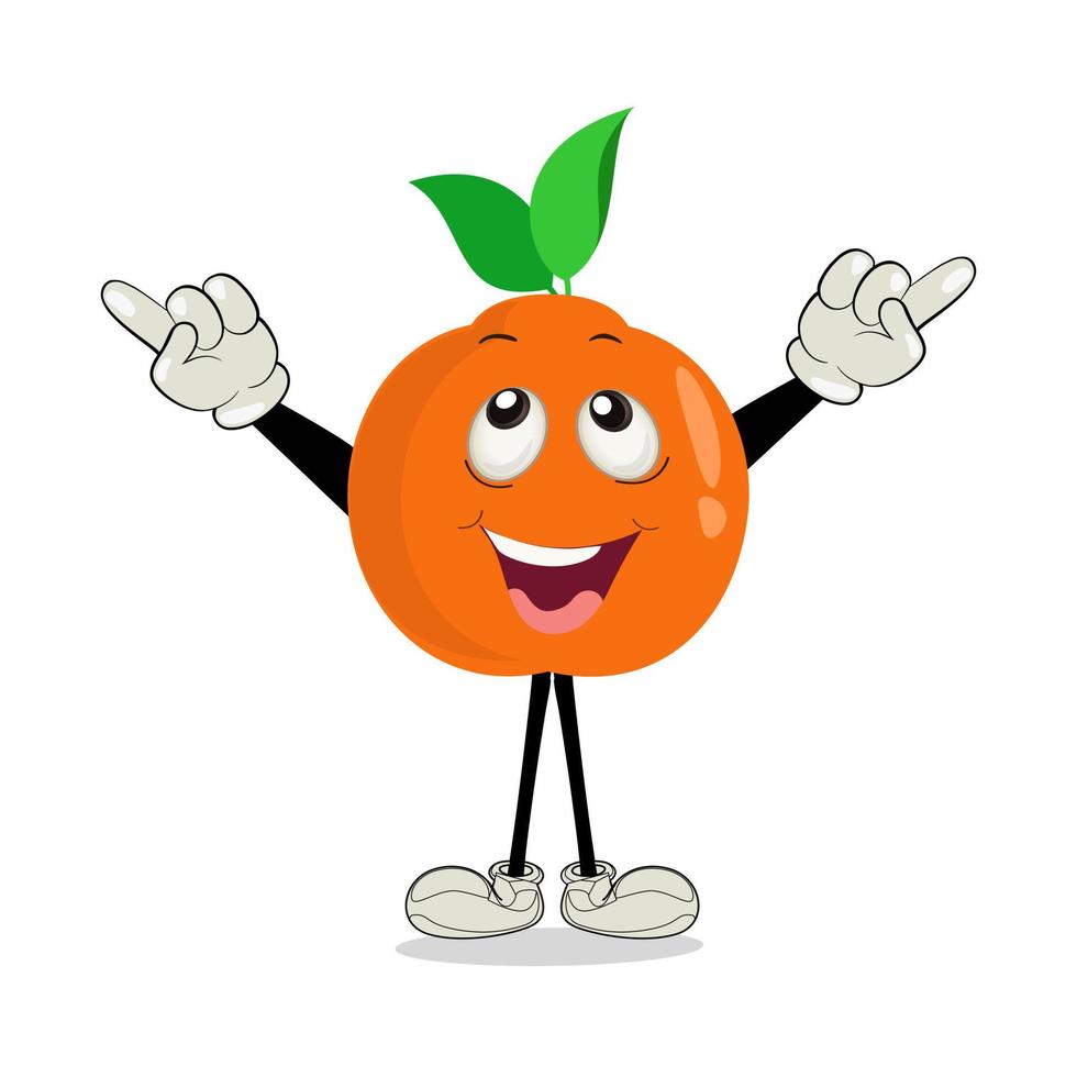 naranja. linda Fruta vector personaje conjunto aislado en blanco. contento naranja personaje en dibujos animados estilo. alegre dibujos animados naranja personaje