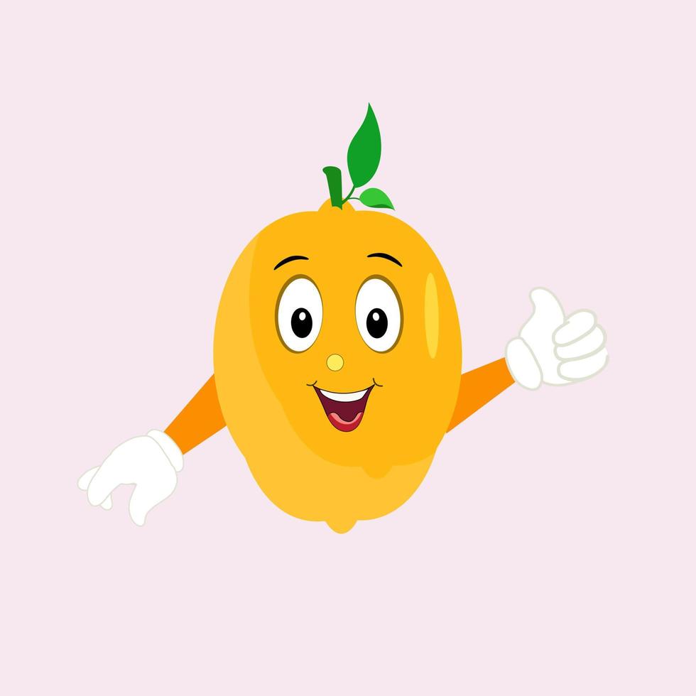 Lemon character design. Vector Illustration Flat Lemon Cute Character expression emotion collection set, minimal style, Raw materials fresh fruit, Mascot product