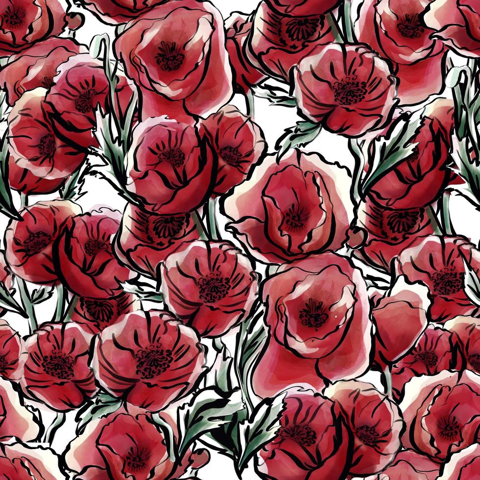 botanical pattern with roses photo
