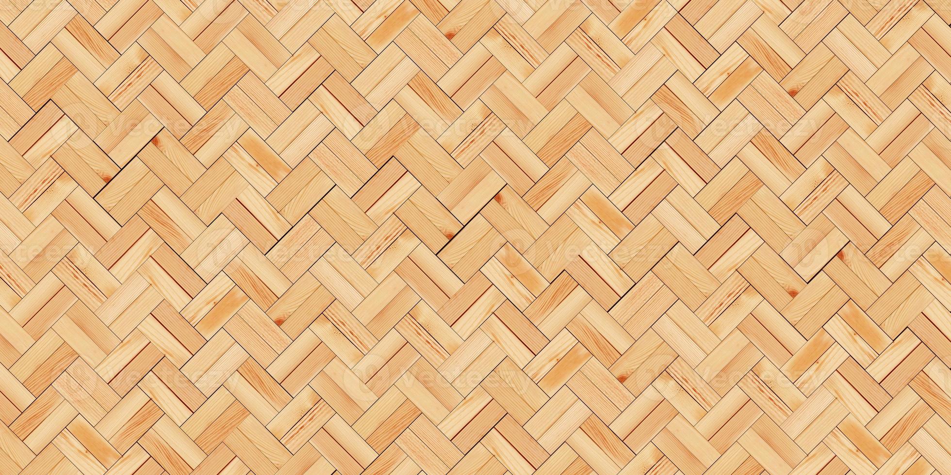 Herringbone parquet. Wood template Seamless pattern of parquet laminate Top view. Wood grain texture and background 3D Render photo