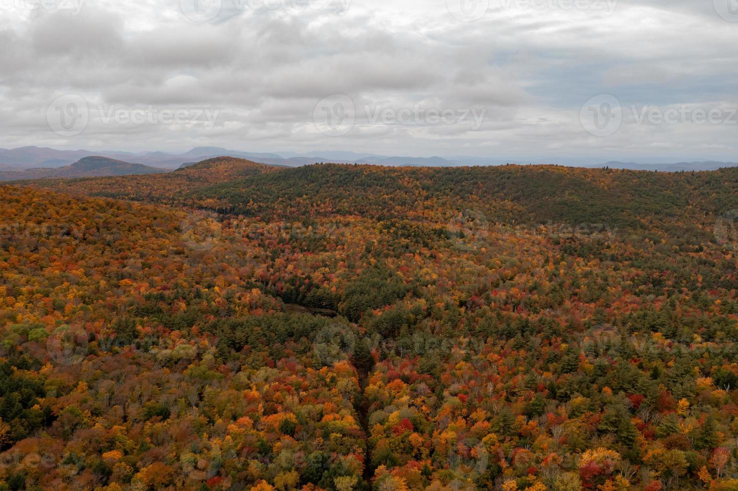 Peak foilage on the summit of Prospect Mountain in Lake George, New York. photo