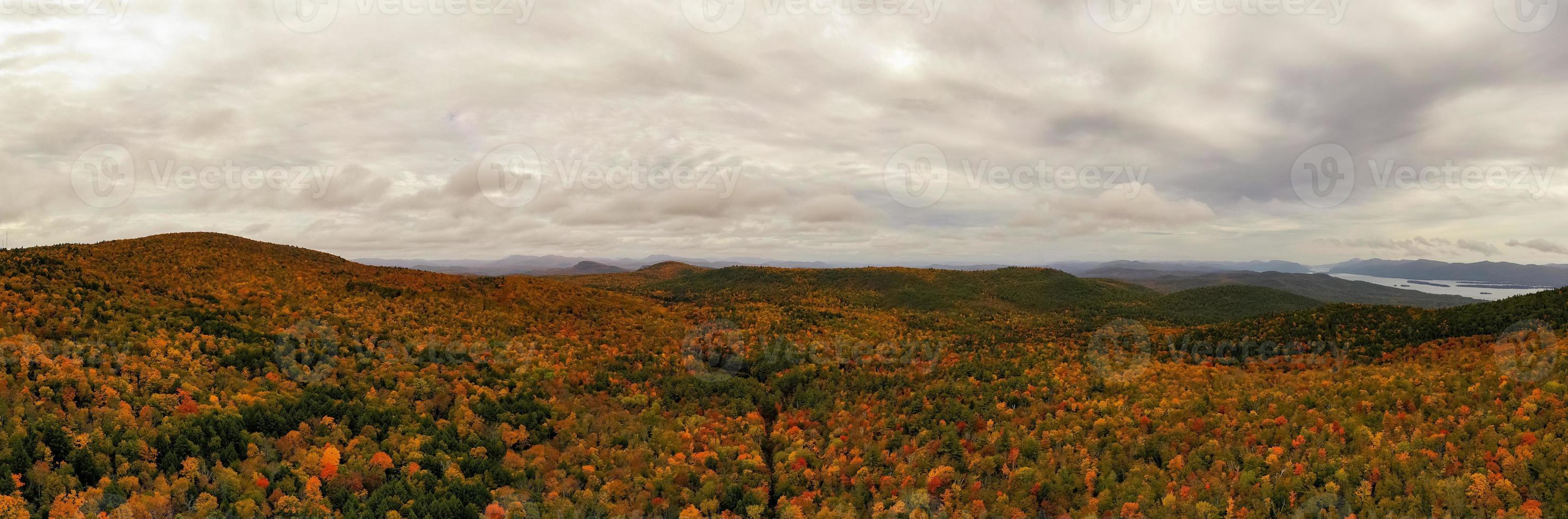 Peak foilage on the summit of Prospect Mountain in Lake George, New York. photo