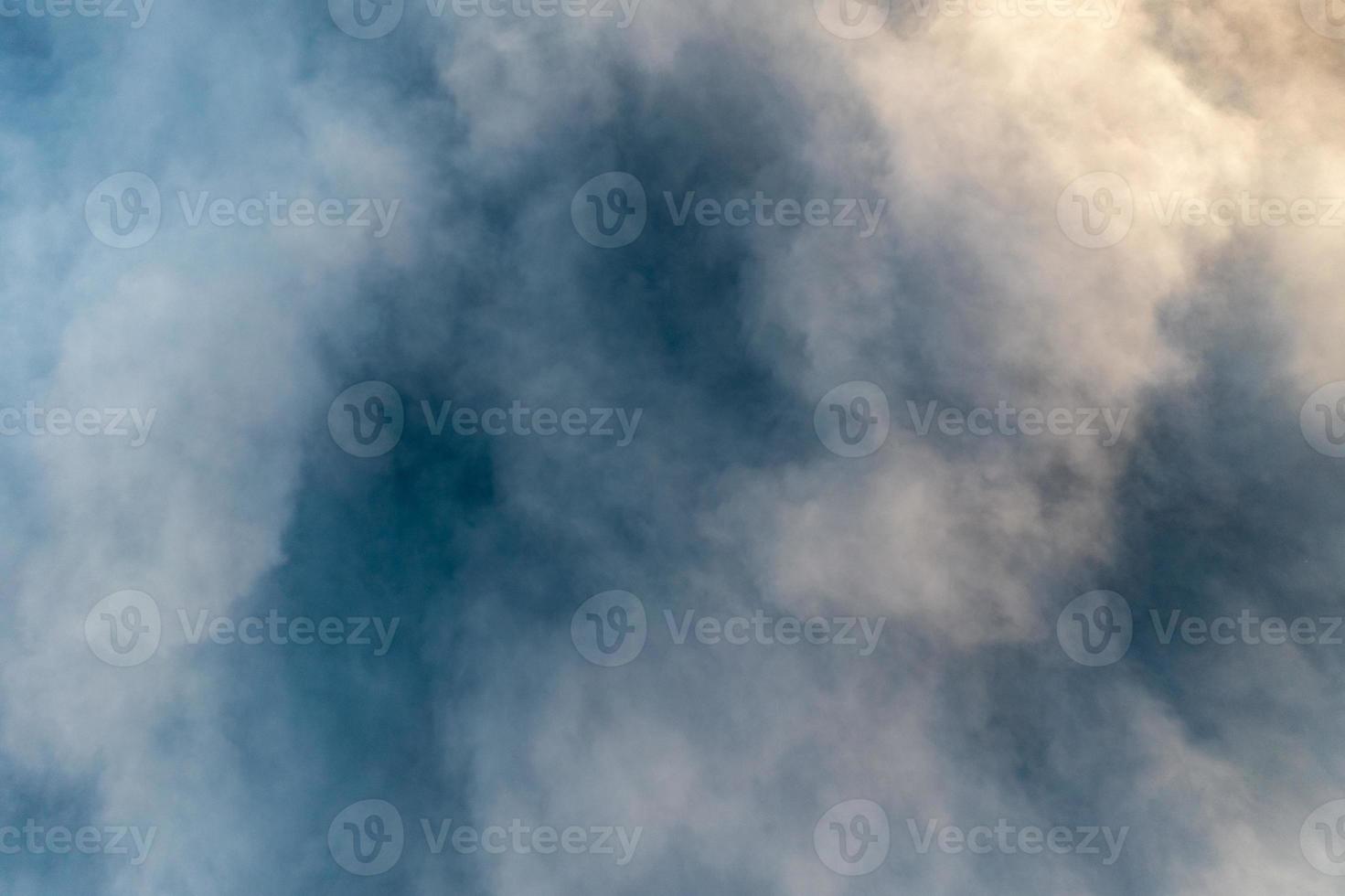 Aerial view looking through the clouds unto Lake George in New York. photo