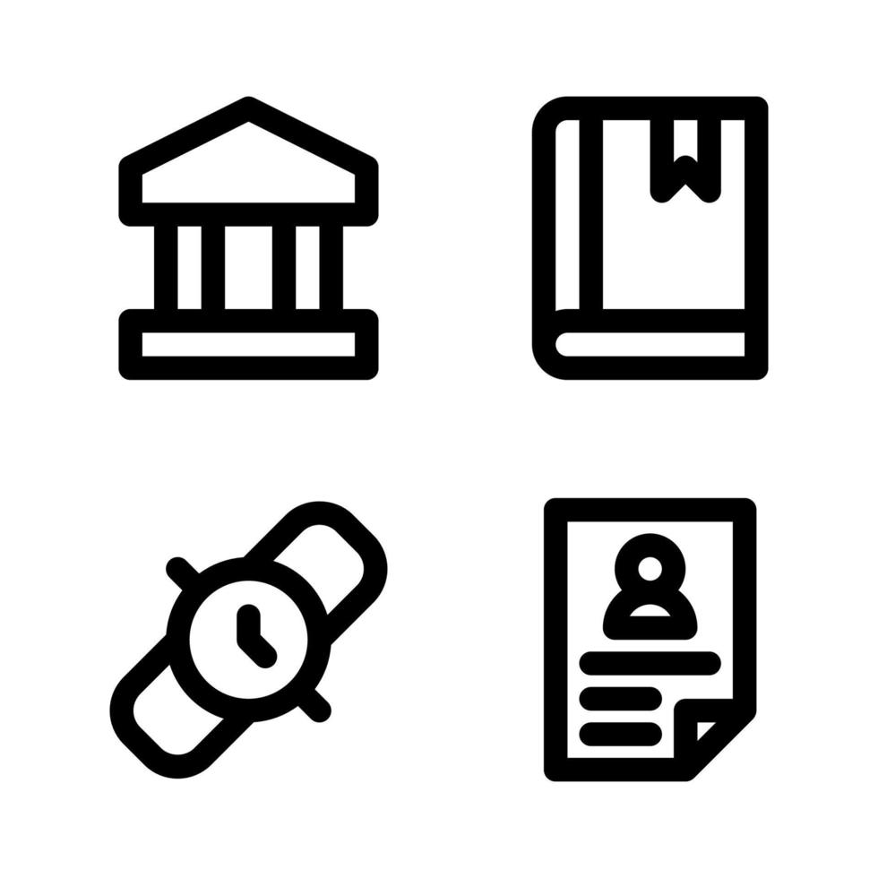 Business Management. bank, book, wristwatch, cv. Perfect for website mobile app, app icons, presentation, illustration and any other projects Free Vector