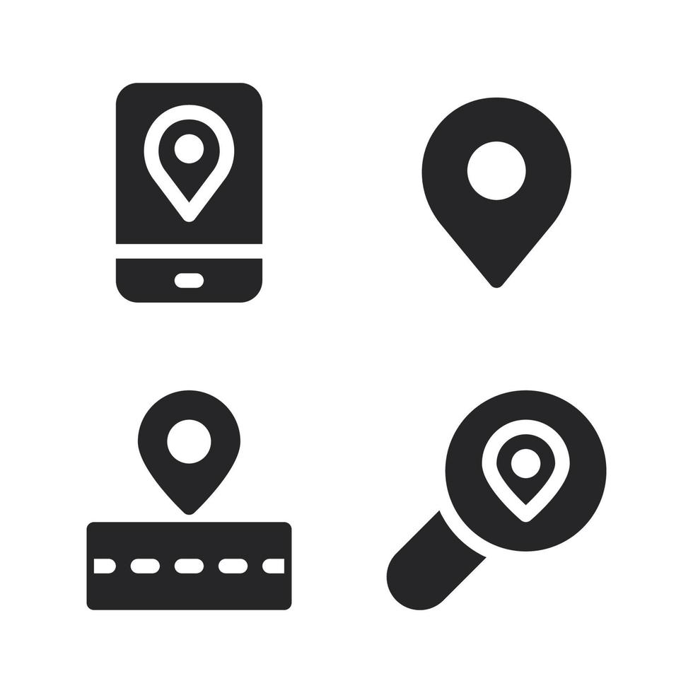 Maps Navigation icons set. Smartphone, pin, road, search pin. Perfect for website mobile app, app icons, presentation, illustration and any other projects vector