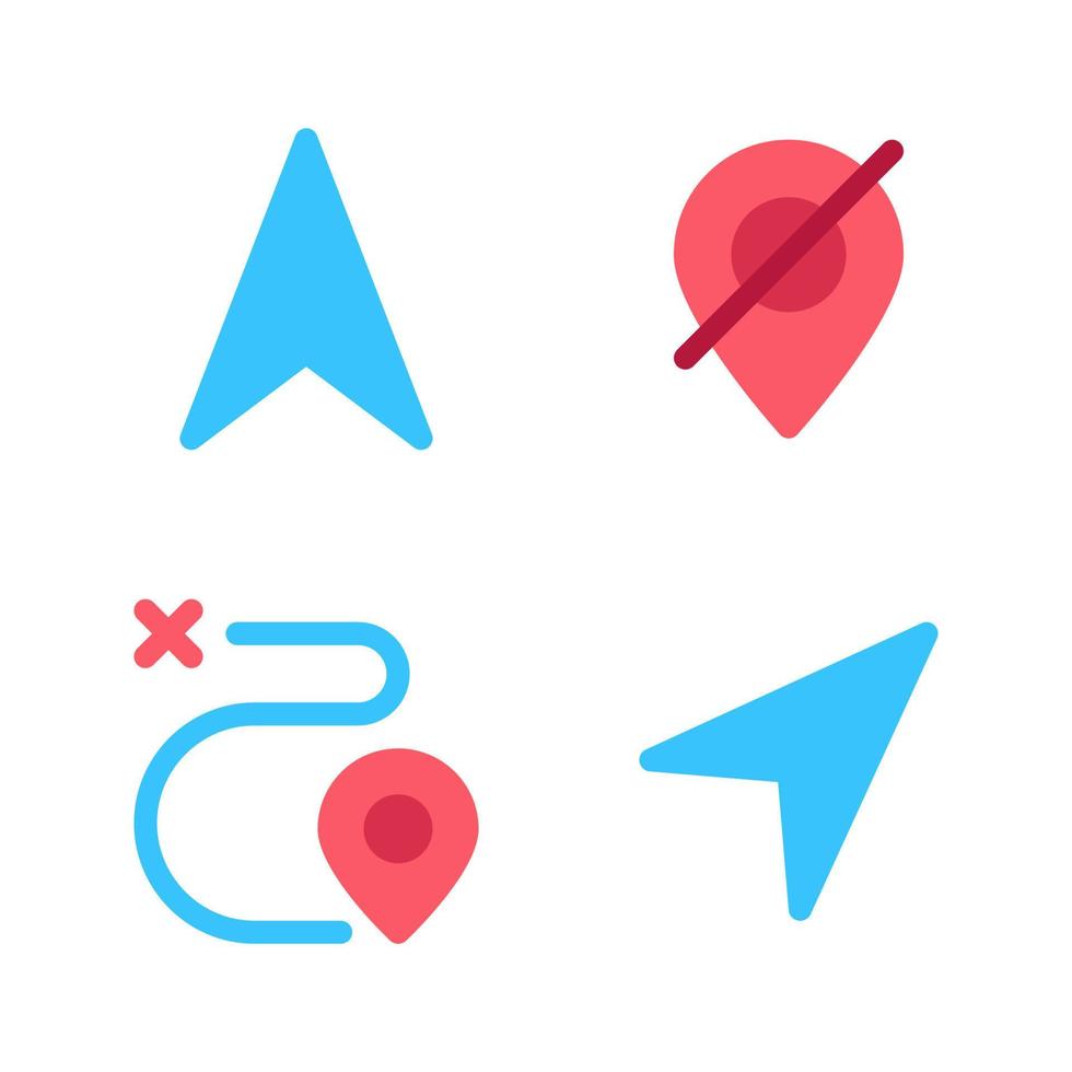 Maps Navigation icons set. Arrow, pin disable, pin direction, right way. Perfect for website mobile app, app icons, presentation, illustration and any other projects vector