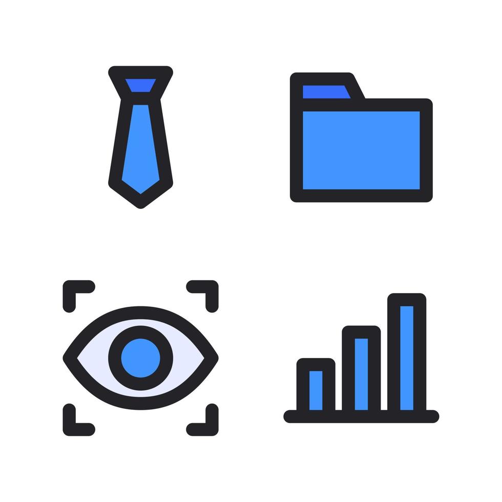 Business Management. Tie, folder, view, graph. Perfect for website mobile app, app icons, presentation, illustration and any other projects Free Vector