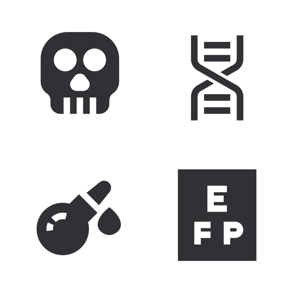 Medical icons set. bone, dna, enema, eye test. Perfect for website mobile app, app icons, presentation, illustration and any other projects vector
