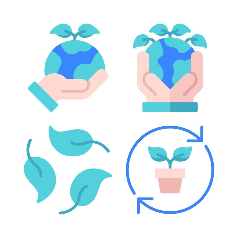 Ecology icons set. earth day, save world, recycle leaf, plant. Perfect for website mobile app, app icons, presentation, illustration and any other projects vector