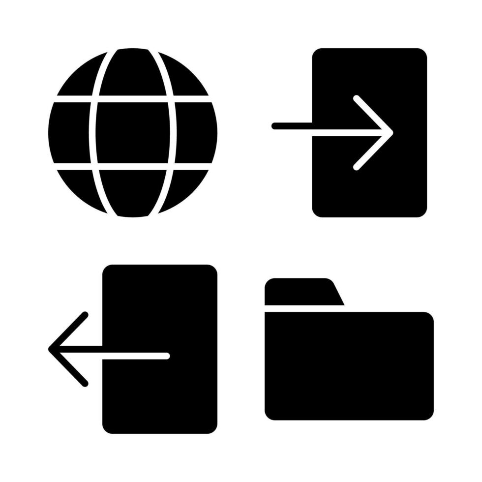 User Interface icons set. Browser, login, logout, folder. Perfect for website mobile app, app icons, presentation, illustration and any other projects vector